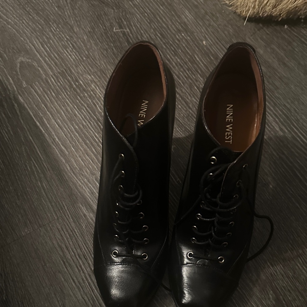 Nine West Black Lace Up Boots